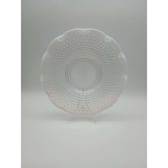 Anchor Hocking 1940s Hobnail Moonstone 10.75" Serving Plate Opalescent - Picture 1 of 5